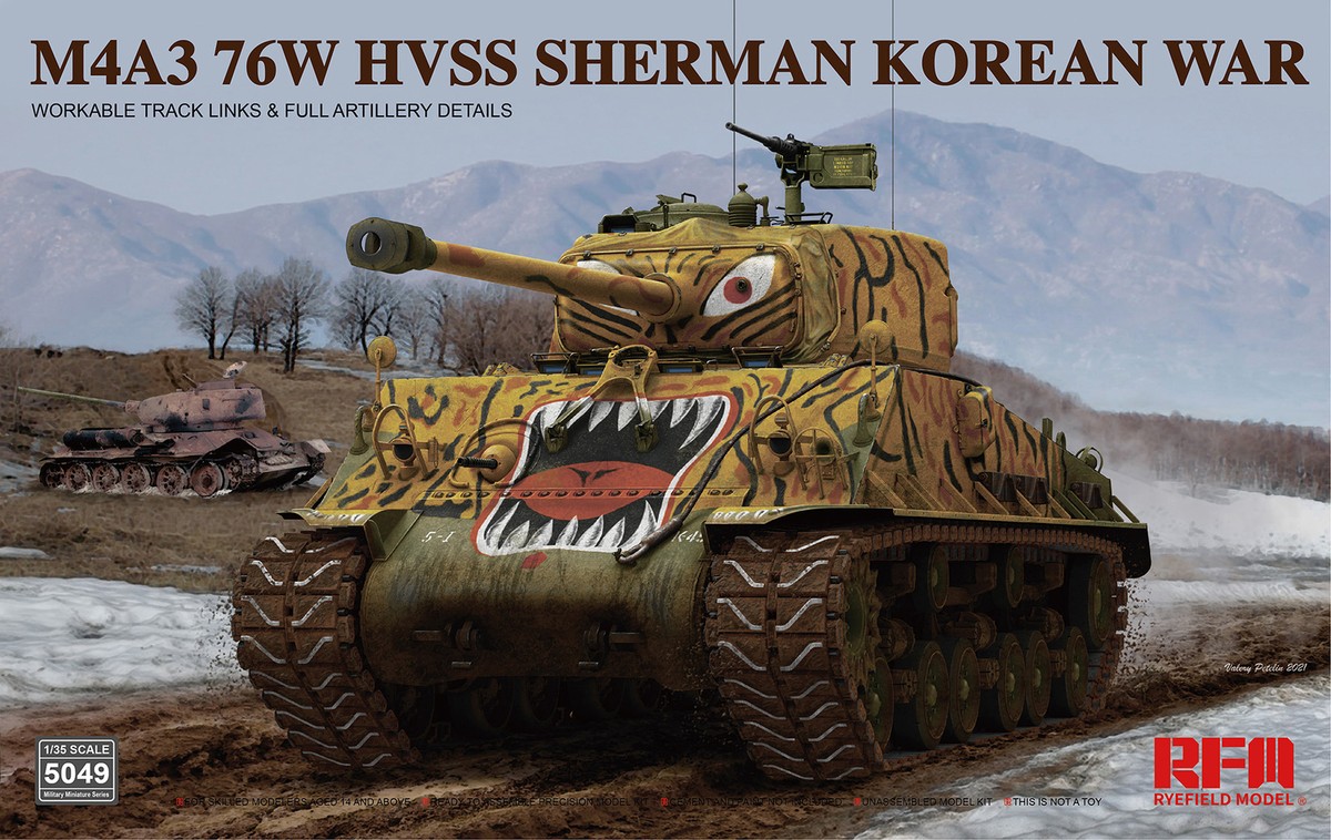 タイガ RYEFIELD MODEL RFM RM-5049 1/35 M4A3 76W HVSS Sherman Korean