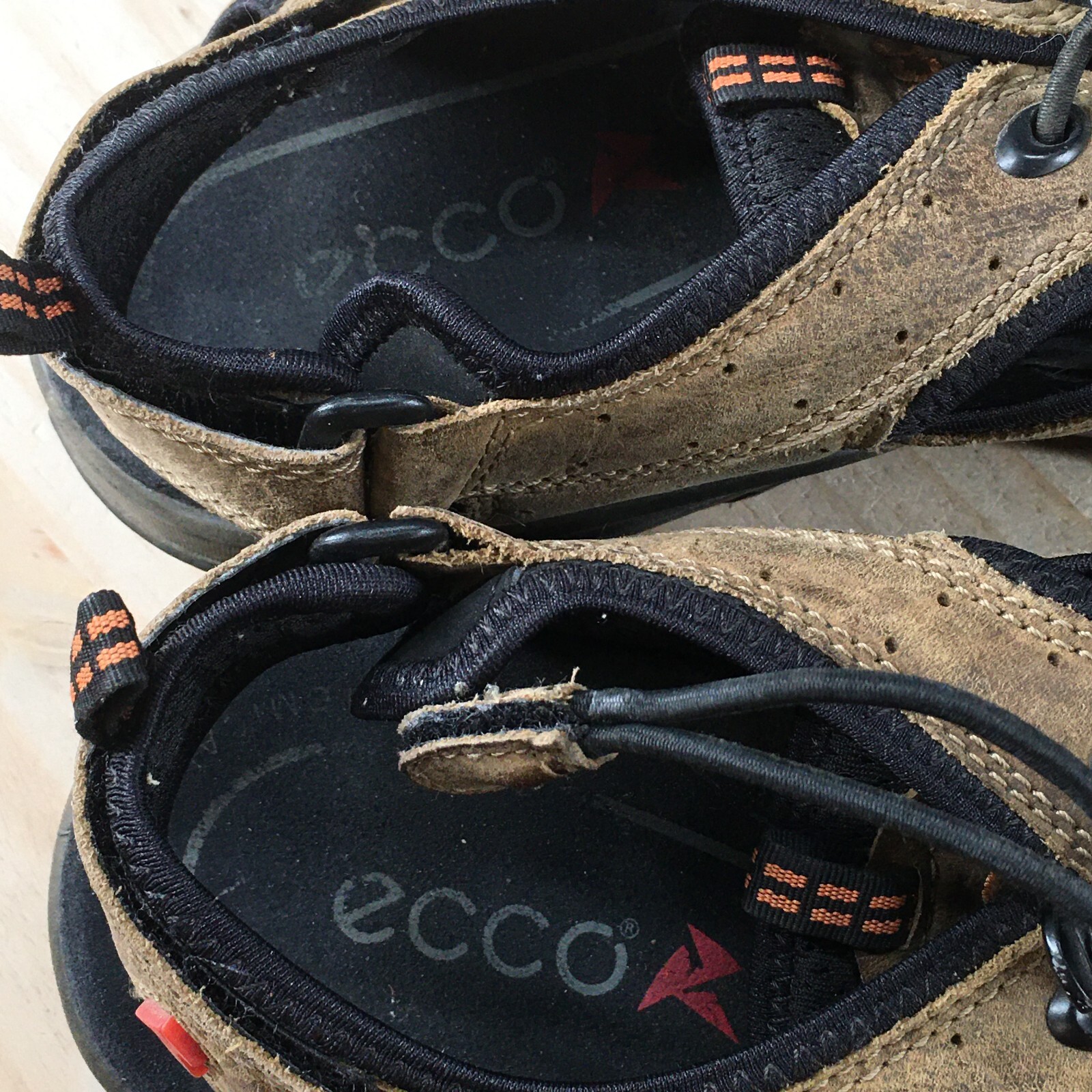 Ecco Sandals Mens 45 Casual Closed Toe Fishermans Comfort Brown Leather