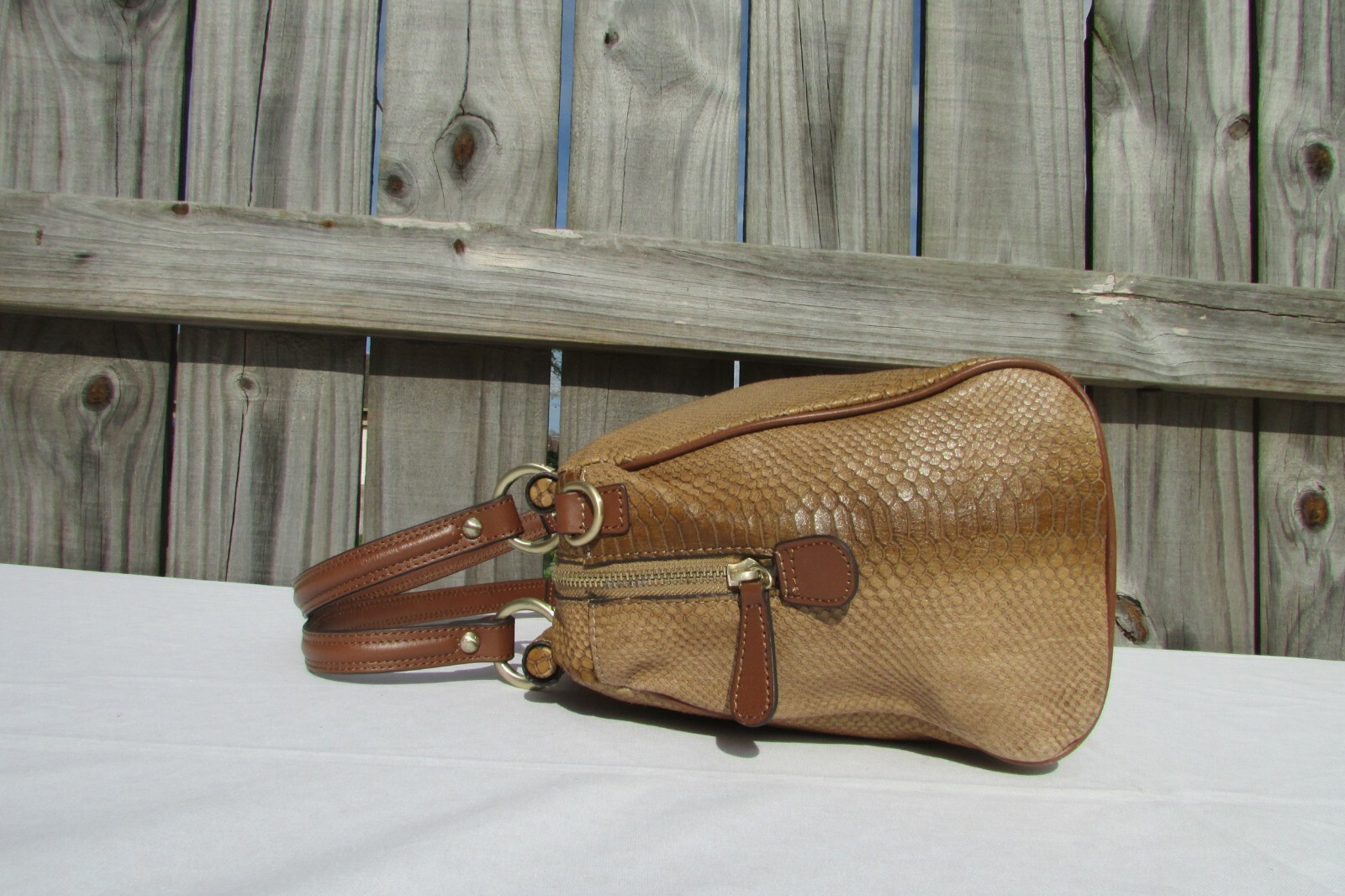 Etienne Aigner Krista Python Print Brown Leather … - image 6