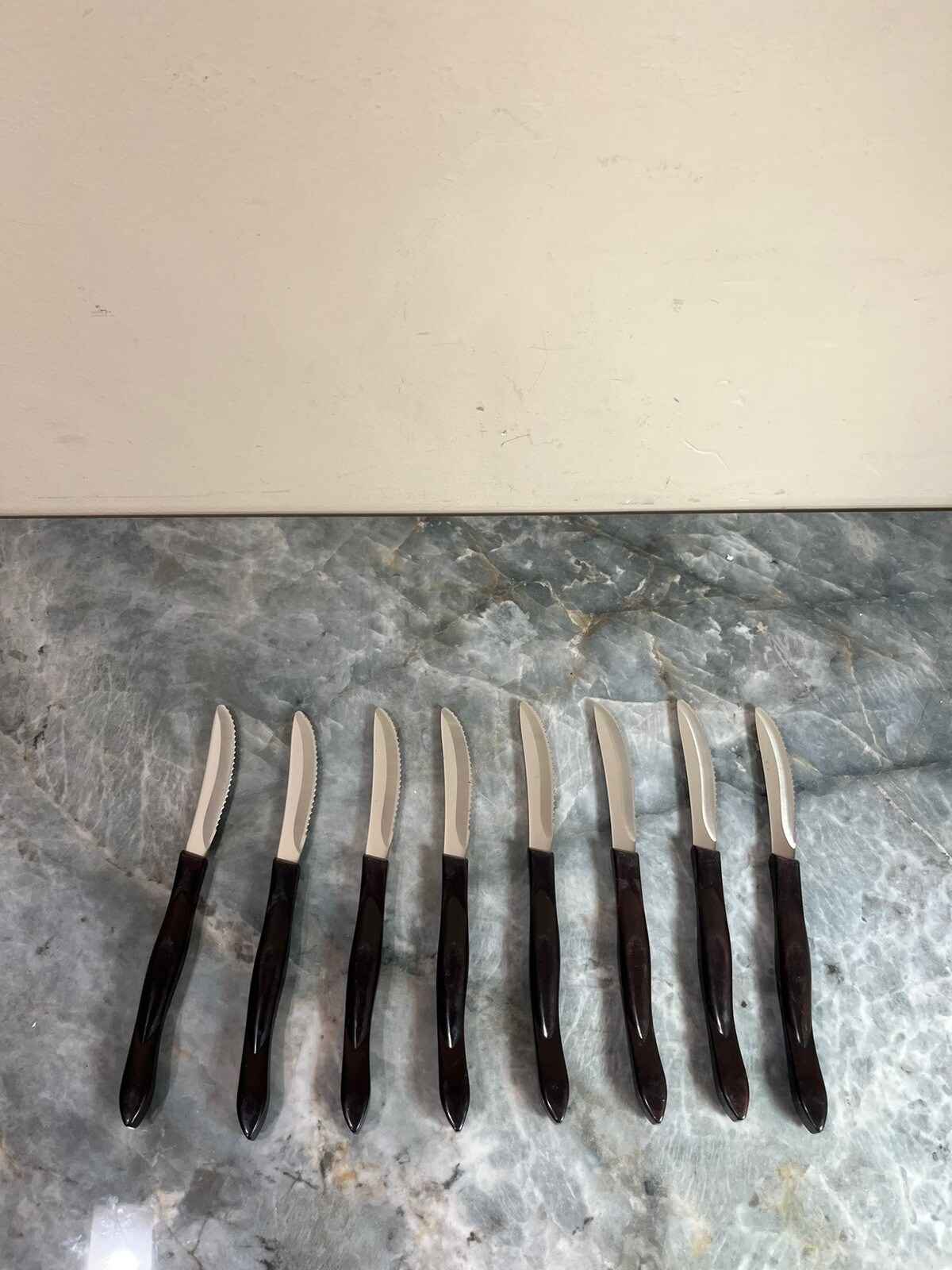 Cutco Steak Table Knives 1759 KA Dark Brown Handle Set Of 8 eBay