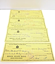 Vintage Canceled Checks  to Standard Oil Company.  Gas Station Service