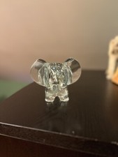 Vntg Whimsical Art Glass Elephant Candy Trinket Dish Figural Sculpture