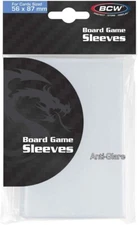 One 50-pack BCW 56mmX87mm Anti-Glare Std American Sized Board Game Card Sleeves