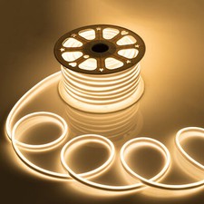 Double Sided 220V Neon LED Strip Rope Light Waterproof Flexible Outdoor UK Plug