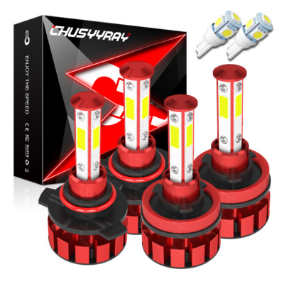 4Pcs H11 9005 LED Headlight Combo Kit 72000LM Super Bright High Power Lamps 100W
