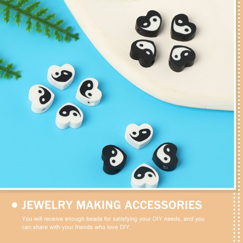 100PCS Bracelets Making Beads Polymer Clay Beads Heart Polymer Clay Beads - 第 12/12 張圖片