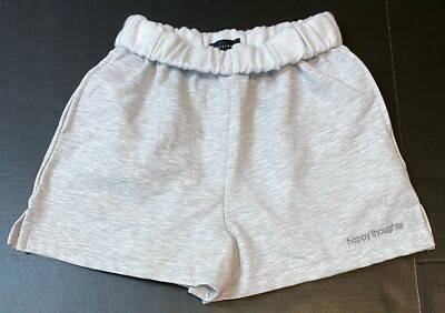 ASOS Design Women's Happy Thoughts Fold Down Fleece Shorts, Gray, US Size 4
