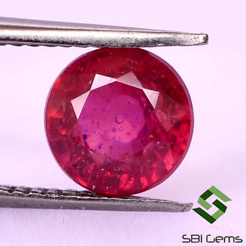 Piedras preciosas sueltas calibradas de corte redondo de rubí natural 1,19 CTS 6 mm GF - Imagen 3 de 5