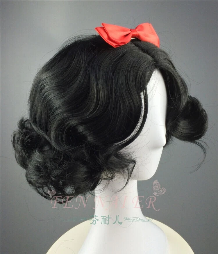 Peluca Cosplay Blancanieves Blancanieves Disney Negra Corta Foto 2 de 4