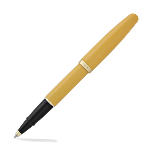 New Aurora Style Resin Mustard Yellow Rollerball Pen - E72S NEW in box - Picture 4 of 8