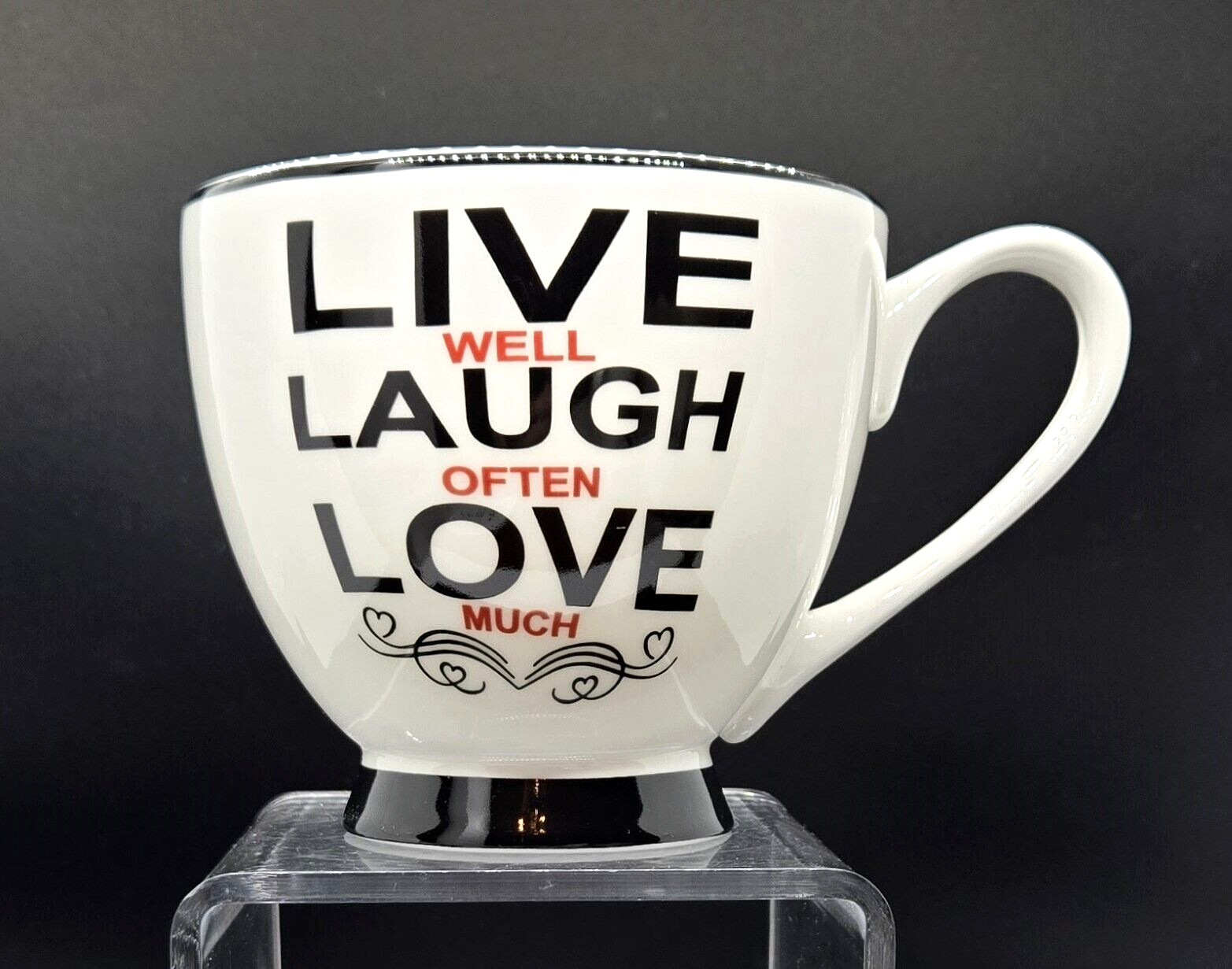 Portobello By Inspire ~ Footed Bone China Mug ~ Live Laugh Love