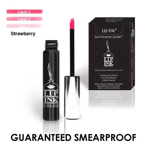 LIP INK Organic Vegan Smearproof Trial Size Liquid Lipstick - Strawberry