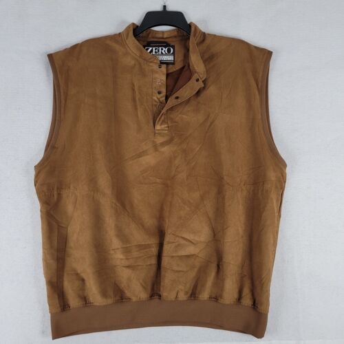 Zero Restriction Golf Jacket Vest Mens XL Beige Brown Snap Wind Breaker Vintage - Photo 1/17
