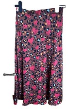 liquorish midi skirt heart leopard print front slit