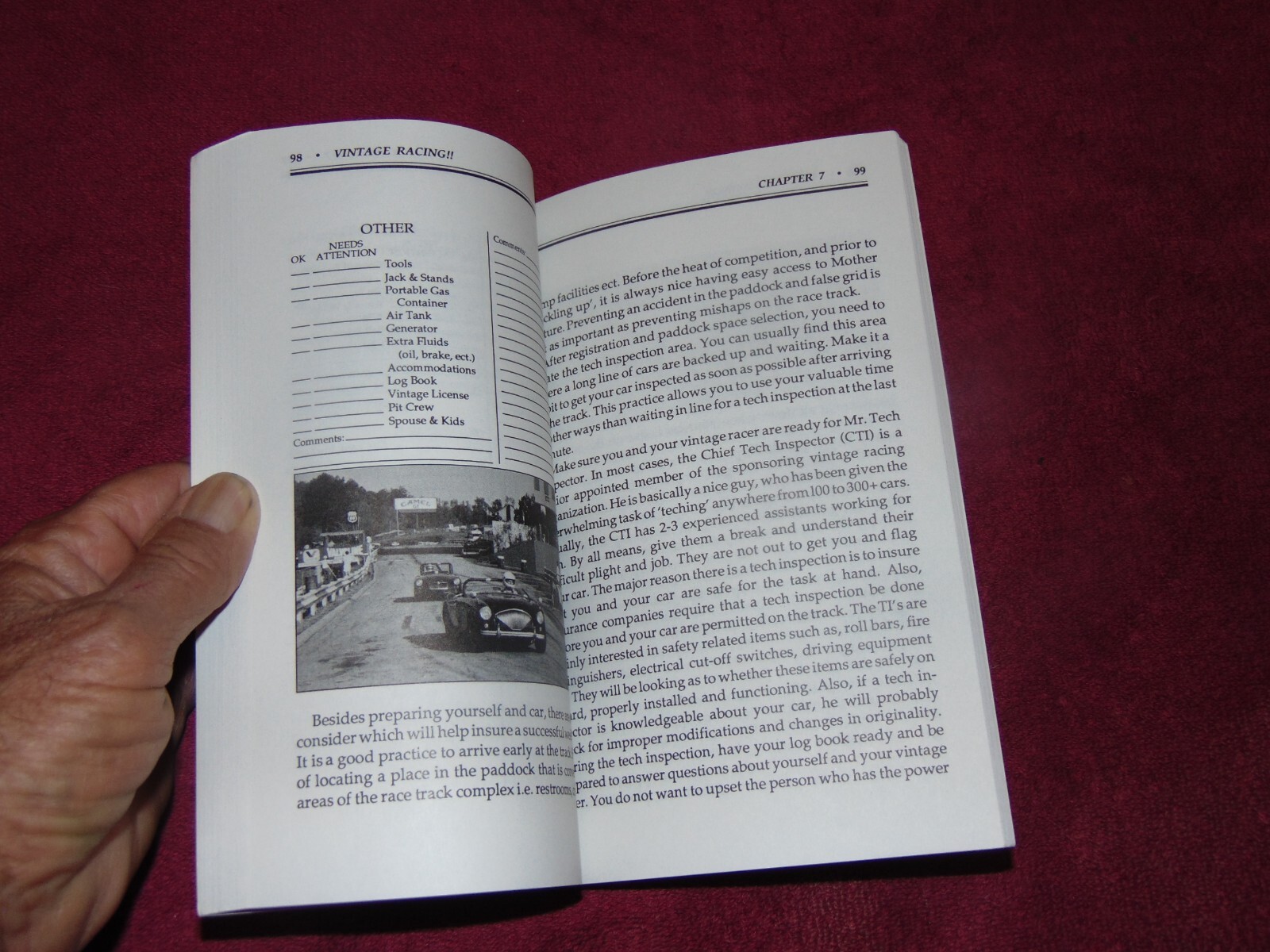 SIGNED 1990 1st SC BOOK: "VINTAGE RACING" BY JIM McCARTHY