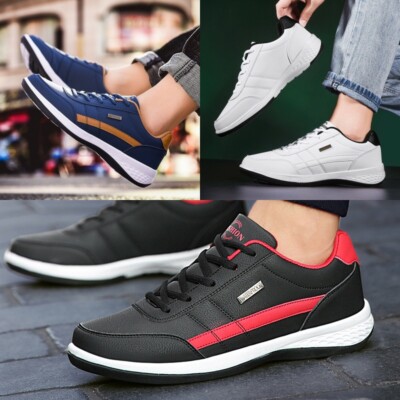 Herren Turnschuhe Mode Turnschuhe Sport Leder Freizeit Schnürschuhe Wanderschuhe Größe