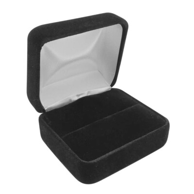 Lot of 12 Black Velvet Dual Jewelry Ring Gift Packaging Boxes Ring Box
