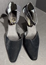 Touch of Nina Sheila Black Womens Shoes Size 7 Heels Bling Y2K