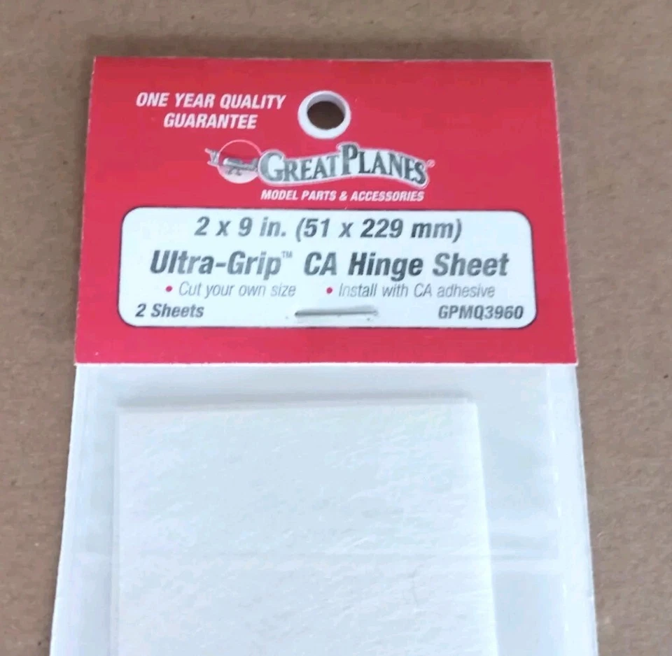 2pcs CA Hinge Sheet Great Planes 2 x 9" 51 x 229mm RC Model Airplane GPMQ3960 - Image 2 of 4