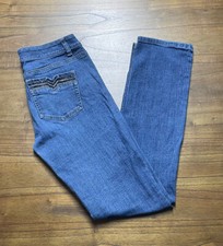 White House Black Market Jeans Womens Size 4 Blanc Crop Leg Denim Cotton Blue