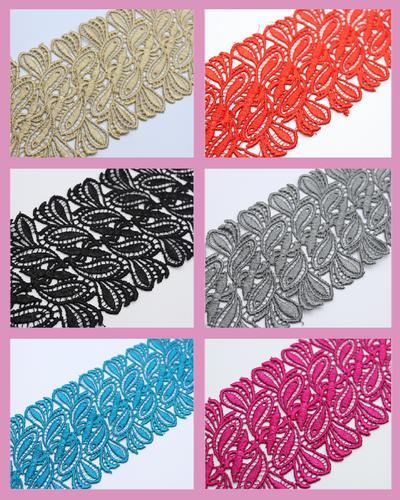 9 Cm Wide 1 Y Daisy Lace Trim Colours Guipure Ideal Embellish Sew on Gota - Picture 3 of 68