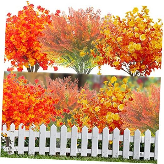 12 Bundles Artificial Fall Flowers UV Resistant Autumn Decorations Fall Mix