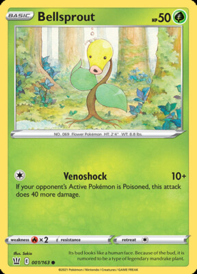 4x Bellsprout - 001/163 - Common - Reverse Holo NM-Mint Pokemon SWSH05 -  Battle | eBay