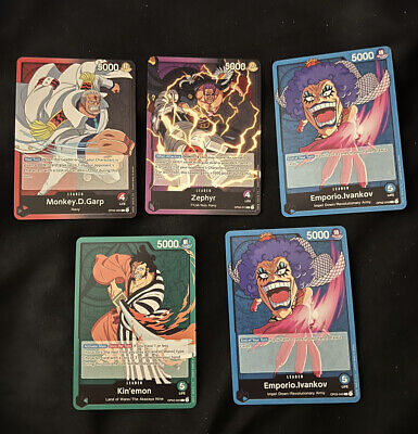 One Piece Card Game TCG Paramount War OP-02 Leaders Card Lot One Piece Card Game TCG Paramount War OP-02 Leaders Card Lot