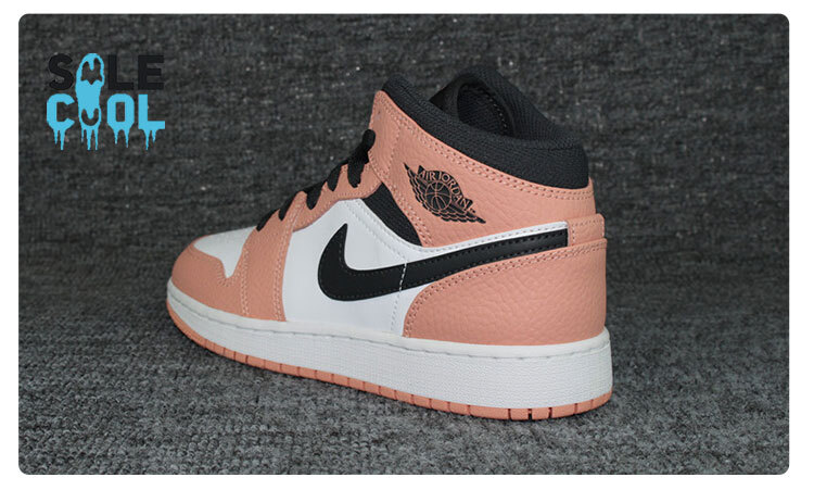 Nike Air Jordan 1 AJ1 Mid GS Pink White Quartz Shoes 555112