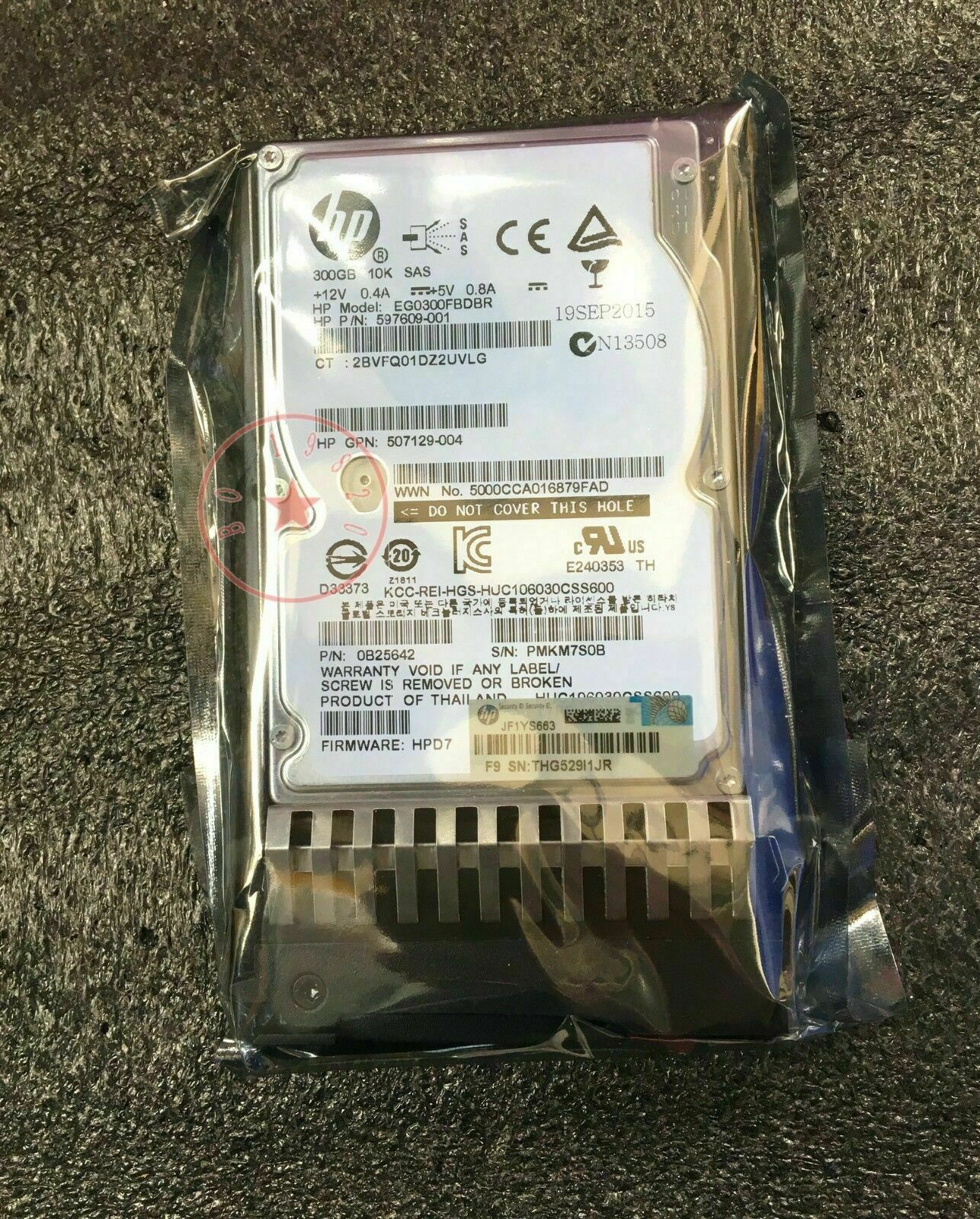 HP 507127-B21 DL380 DL580 ML370 G5 G6 G7 300G 507284-001 10K SAS 2.5 ...