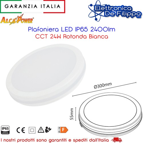 Plafoniera LED IP65 2400lm CCT 24W Rotonda Bianca
