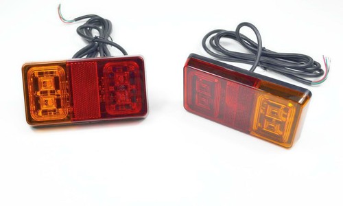 2X 12/24 Volt 16 LED Rear Light Cluster Trailer Van Trike 4 Functions Easy Fit - Afbeelding 6 van 7