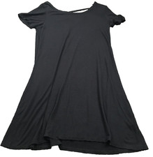 Olivia Rea Womens Dress Sz M Black Stretch Round Neck Classic Fit Short Sleeve