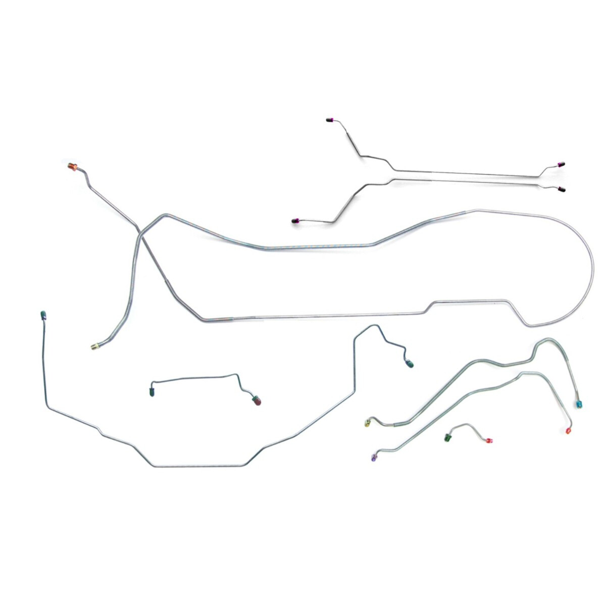 1969 Pontiac GTO Lemans Tempest Power Disc Brake Line Set OE Steel Hdt