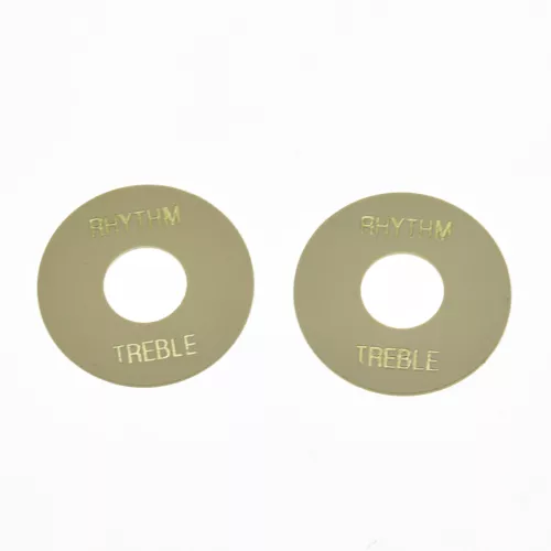 2x Cream/Gold Guitar Toggle Switch Washer Plate Rhythm Treble Ring for Les Paul
