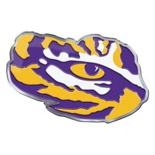 LSU Tigers Die-Cut Alternate Metal Auto Emblem NEW Car Decal Sticker
