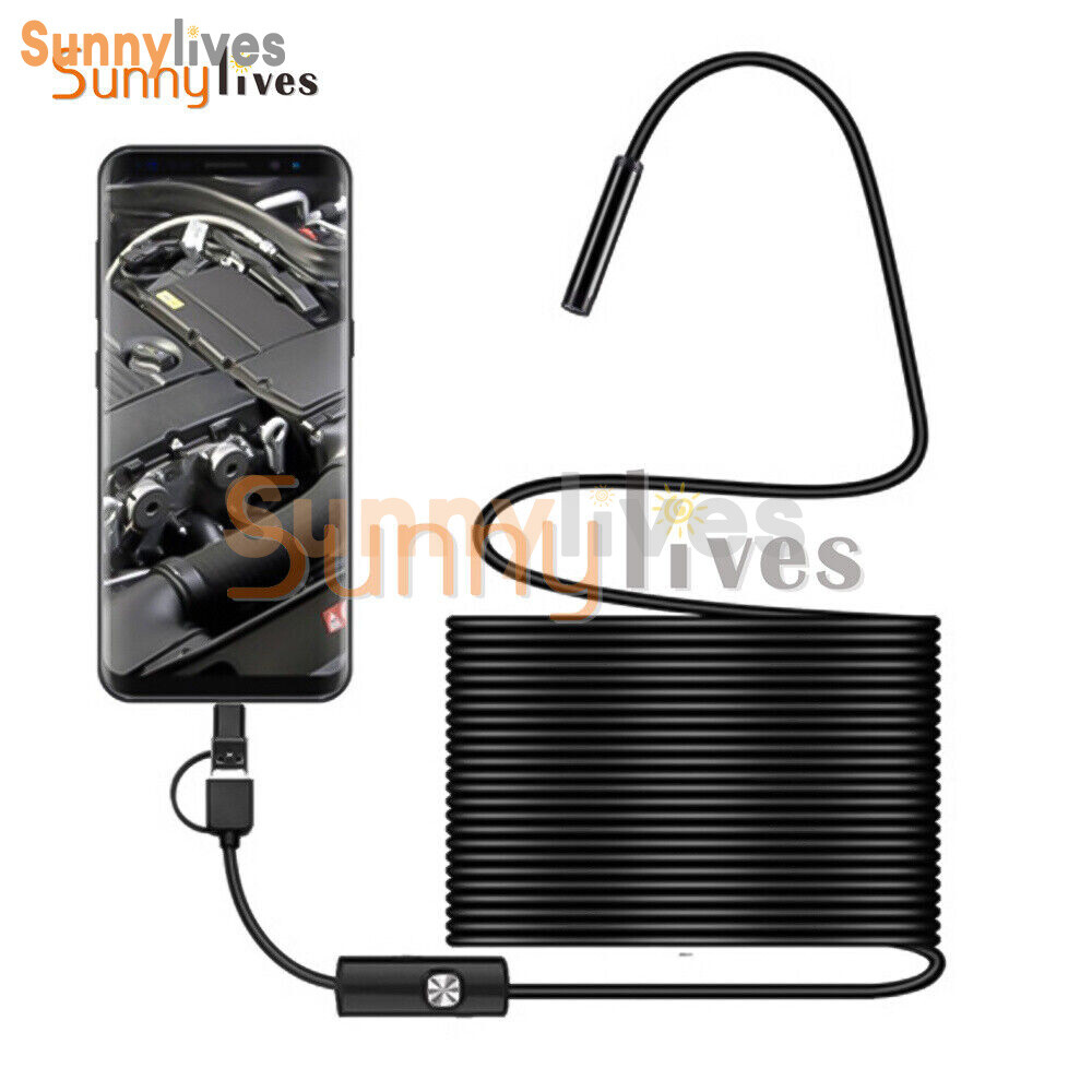 Boroscopio Endoscopio USB Con 6 LED HD 640x480 - Cavo 5m, Impermeabile IP67 Per PC/Android - Foto 1