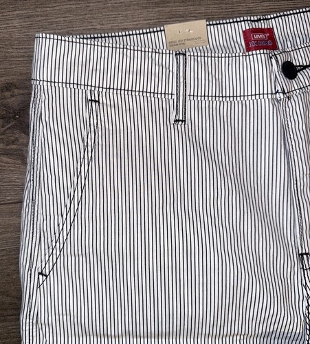 NWT Levi’s XX Chino Shorts White Pin Striped Formal Mens 32 Stretch Regular Fit - Picture 3 of 14