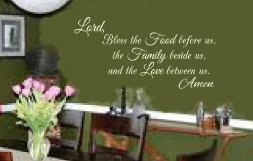 Lord Bless the Food vinyl lettering wall decal sticker faith dining area kitchen - 第 1/3 張圖片