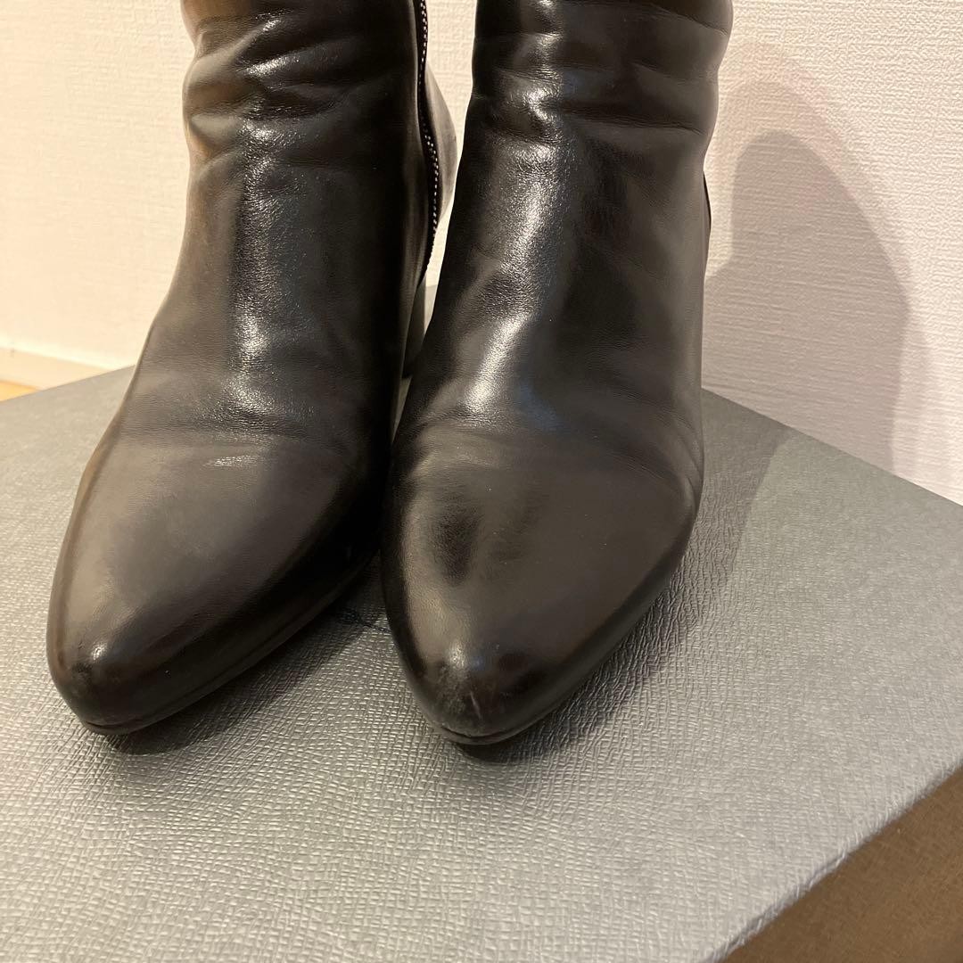 Rare PRADA Short Boots Shoes EU 38.5 US 8.5 Black Authentic from JAPAN thumbnail 7