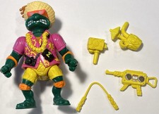 Vintage 1992 TMNT Hawaiian Beachcombin' Mike Teenage Mutant Ninja 100% Complete