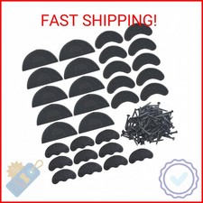TOVOT 30PCS Heel Plates Black Heel Taps Rubber Tips Sole Heel Repair Pad Replace