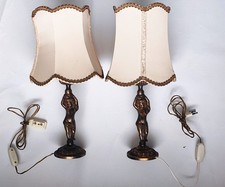 Coppia LAMPADE DA TAVOLO  / ABAT JOUR cherubino - Ottone - Anni '50 '60 vintage
