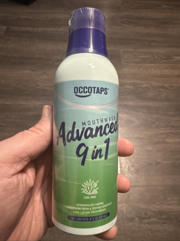 OCCOTAPS Advanced 9 in 1 Mouthwash Cool Mint Enamel Repair 8 fl oz