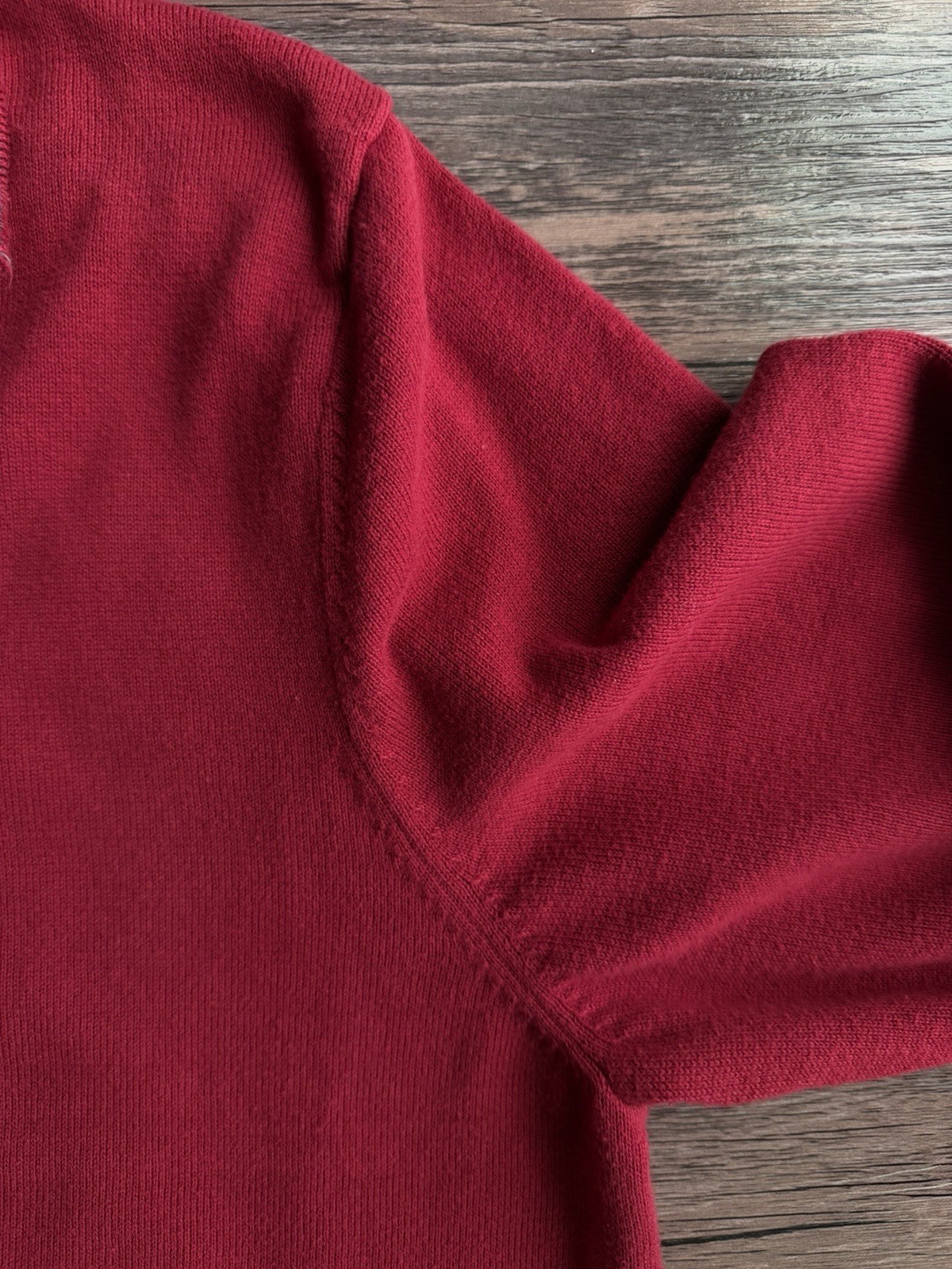 Nautica Men’s Quarter-Zip Sweater Red Size Large Cotton Pullover Knit thumbnail 13