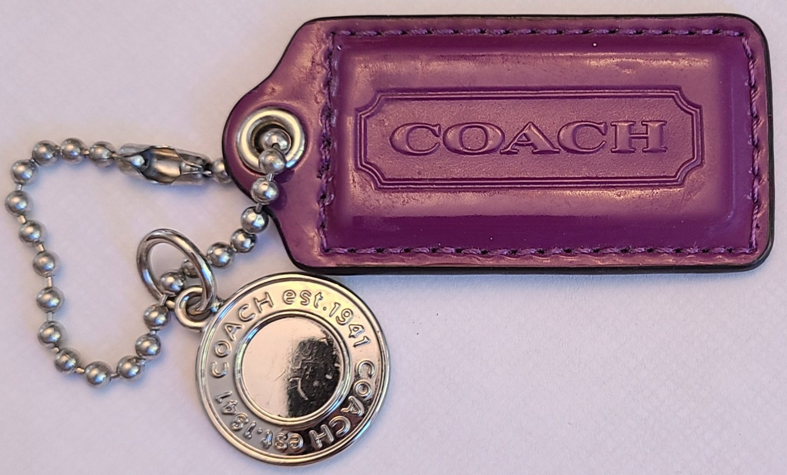 Coach Silver Medallion Key Ring & Ball Chain 2-Piece Set