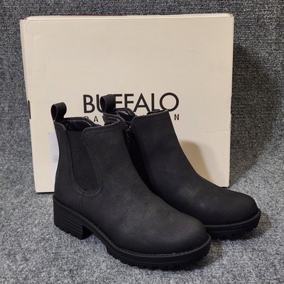 Buffalo David Bitton Anna Women's Size 6.5 Black Water Repellant Chelsea Boots