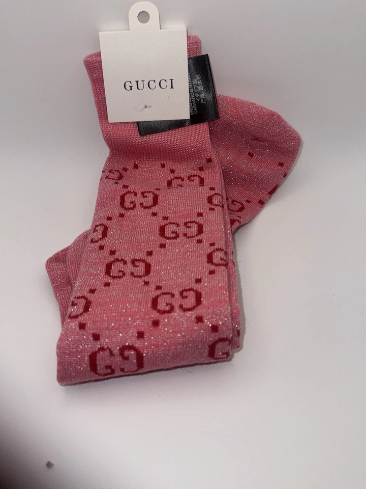 Calcetines tubo Gucci rosa brillante/rojo Foto 2 de 4