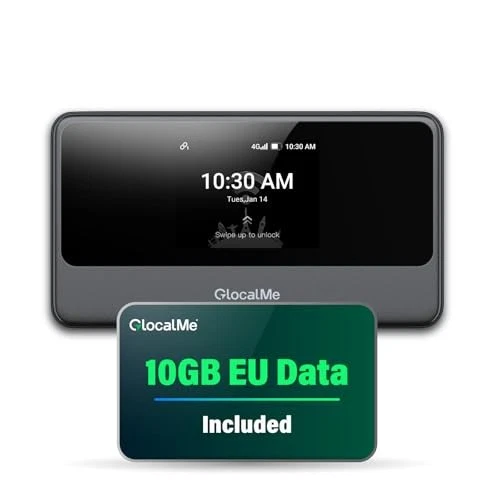 MeowGo Portable WiFi Hotspot 4G, MiFi with 10GB European Data, Cat 13 H