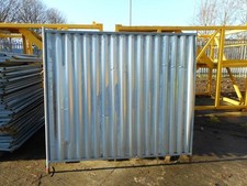 Used Solid Galv Steel Temporary Site Fence / Hoarding Panels 2.000 Mtr High x 2.